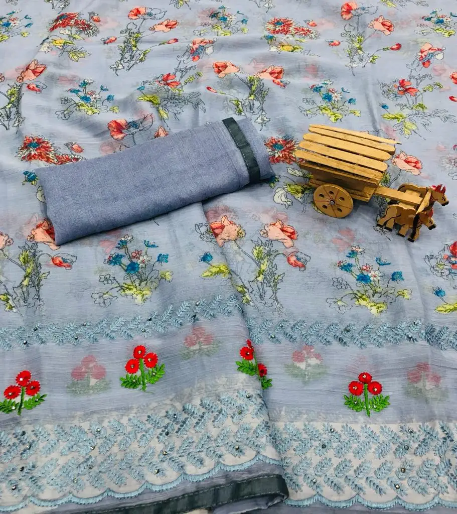 Indian chiffon saree / sari for women latest design