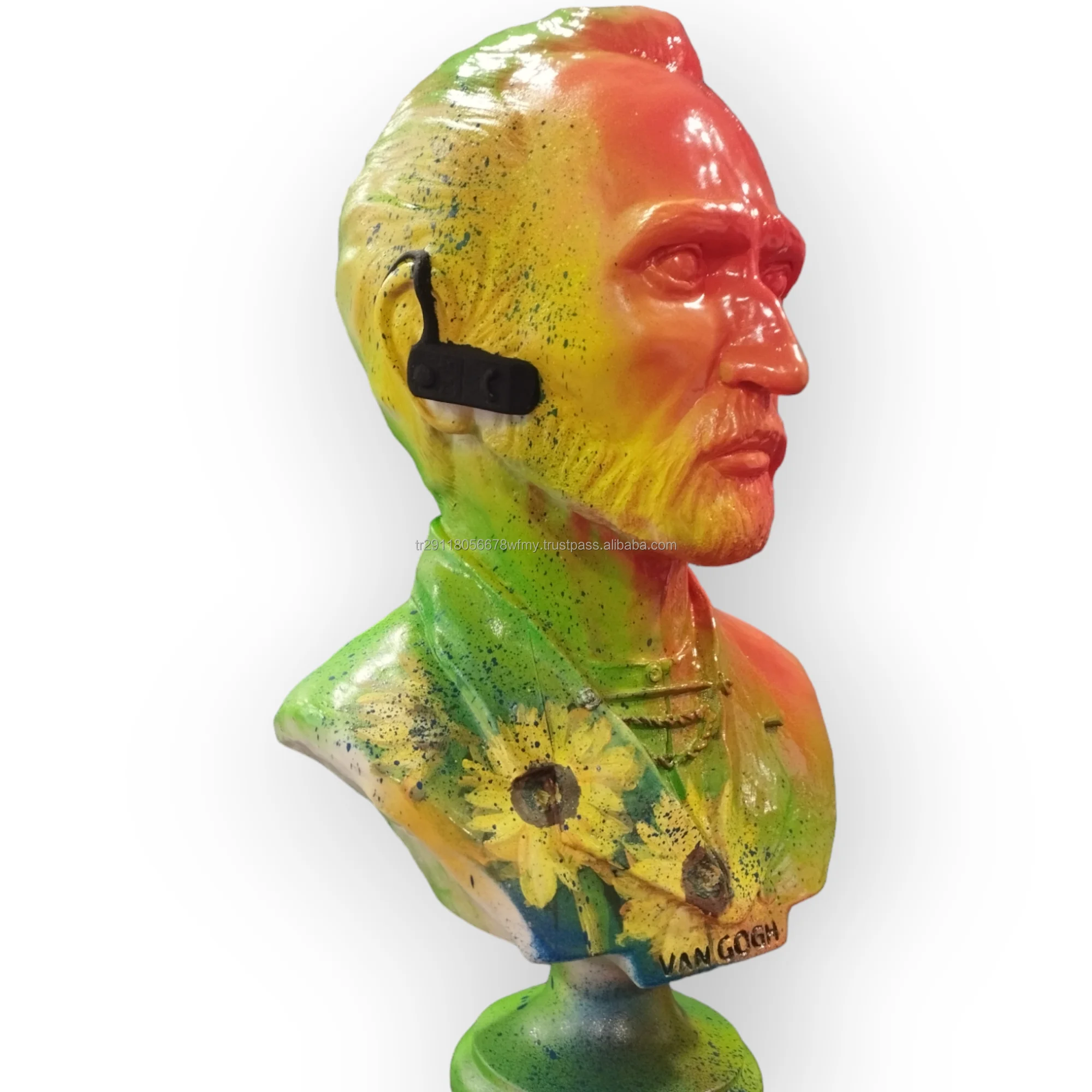 Van Gogh Bust Statue Resin Pop Art Sculpture For Modern Home Decoration Starry Night Accent Restaurant Interior or outdoor decor