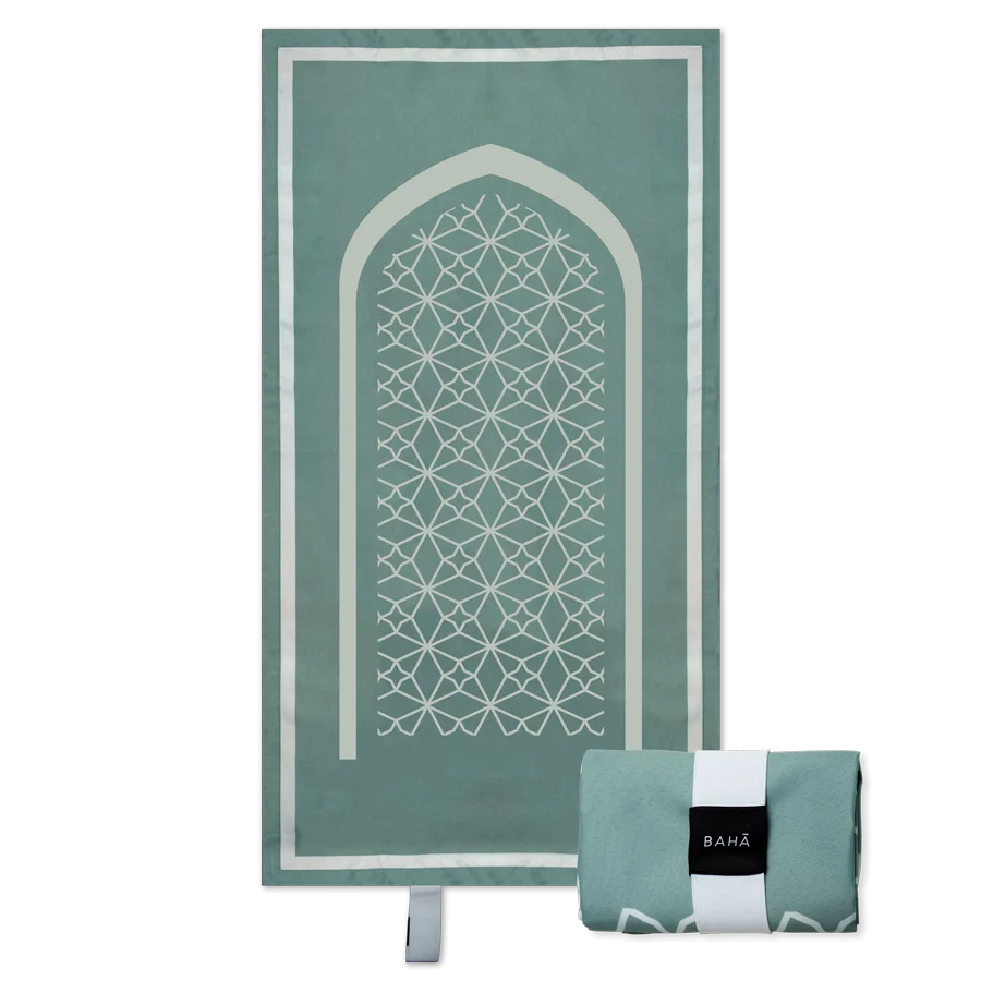 Wholesale Compact Outdoors Water Resistant Polyester Pocket Sized Rectangular Polyester Classic BAHA Portable Prayer Mat Islamic