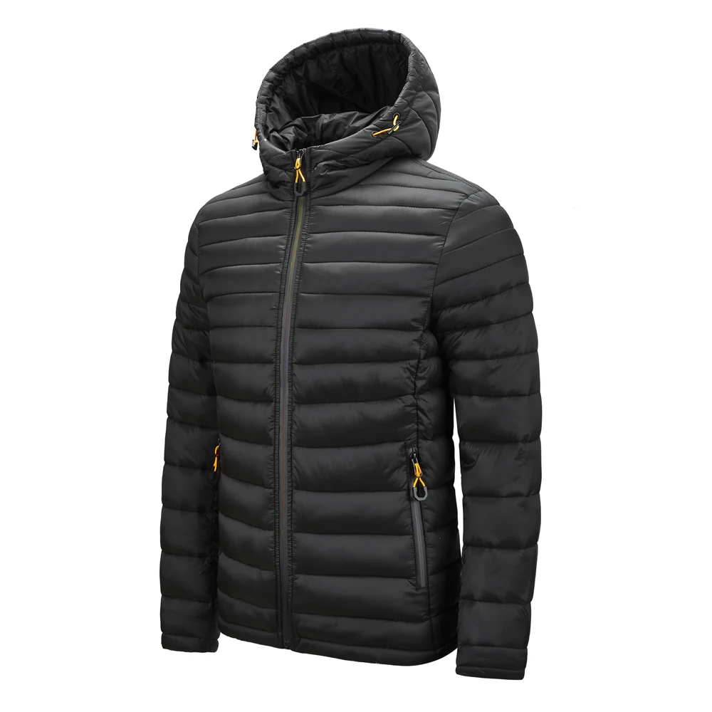 Low MOQ Men Winter Jacket Windbreak Warm Windproof Down Padded Coats Male Stand Collar Puffer Jacket With Zipper Hood