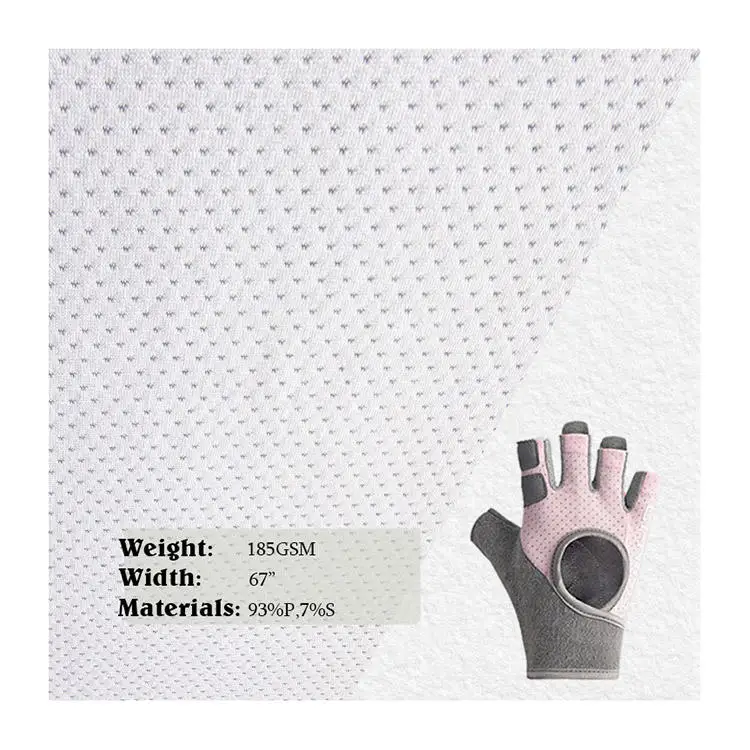 high elasticity stretch mesh dense hole polyester jacquard sports suit moisture wicking fabric
