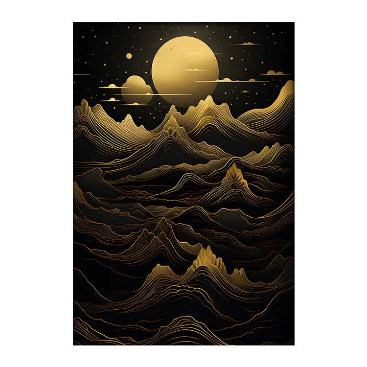 Entrance porch decorative painting light modern light luxury mountain painting wall lamp