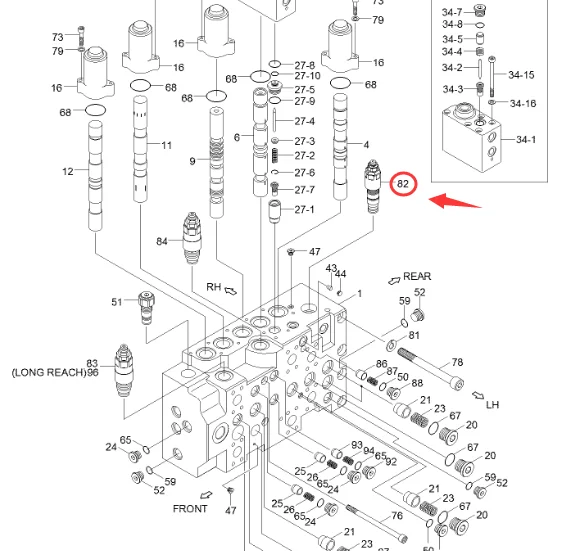 Гидравлические части основной предохранительный клапан, XKBF-00895 XKBF-01291 для HYUNDAI R215-7 R210 R290LC-7 R110-7 R140-7