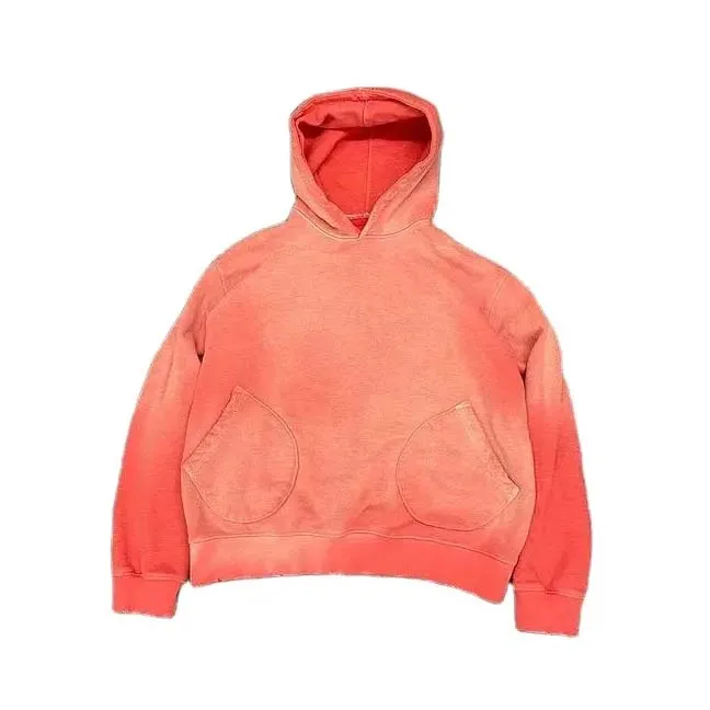 Mens Cotton Oversized Vintage Stone Acid Wash Hoodies Custom Logo Green Gallery Paint Splatter Distressed Hoodie