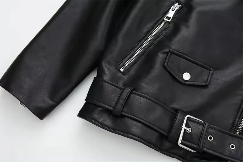 Wholesale Motorcycle Ladies Genuine Sheep Leather Jacket Ladies Cropped Bomber Style Fashion Spring Real Motorbike Jacket