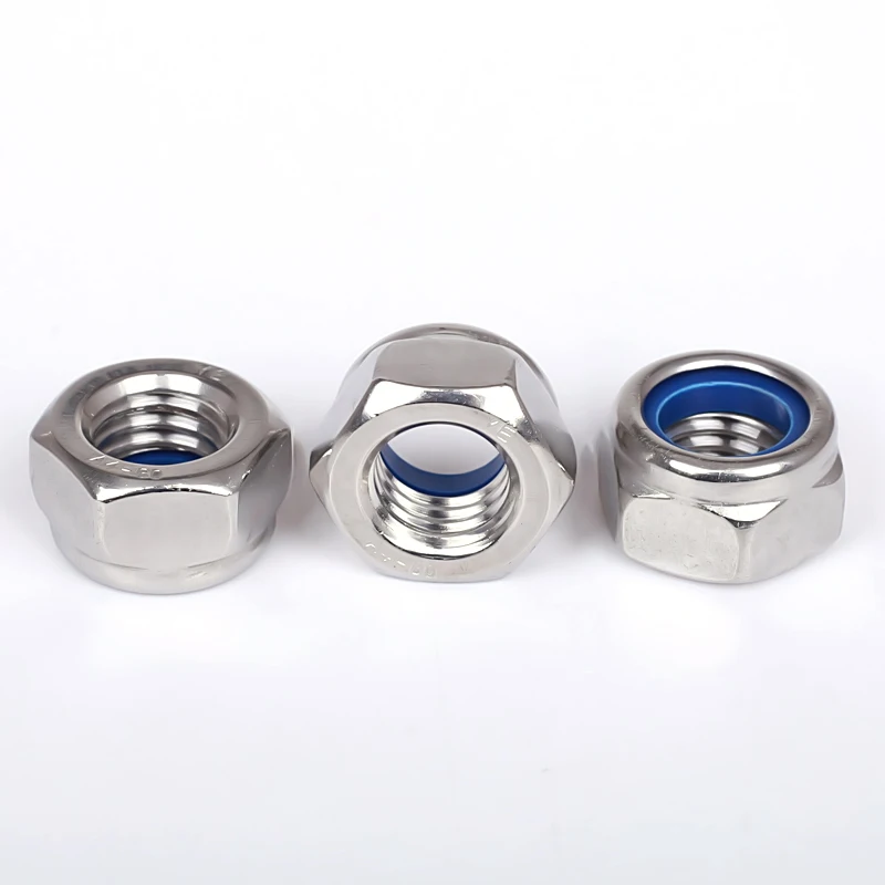Good price stainless steel 304 316 nylon hex nut high quality hex nylon lock nut