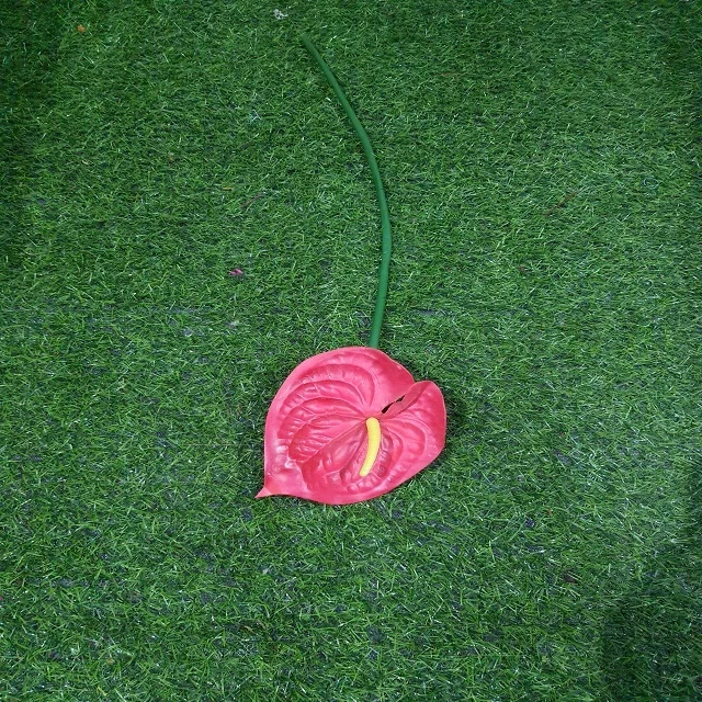 Artificial silk  Anthurium Flowers Fake Plant Anthurium Flowers Bouquet Floral Arrangements Bouquets for Wedding Home Garden