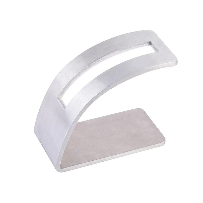 Customized Silver Anodized Brushed Aluminium Sign Holder for Table Menu Display Stand, Flyer Display