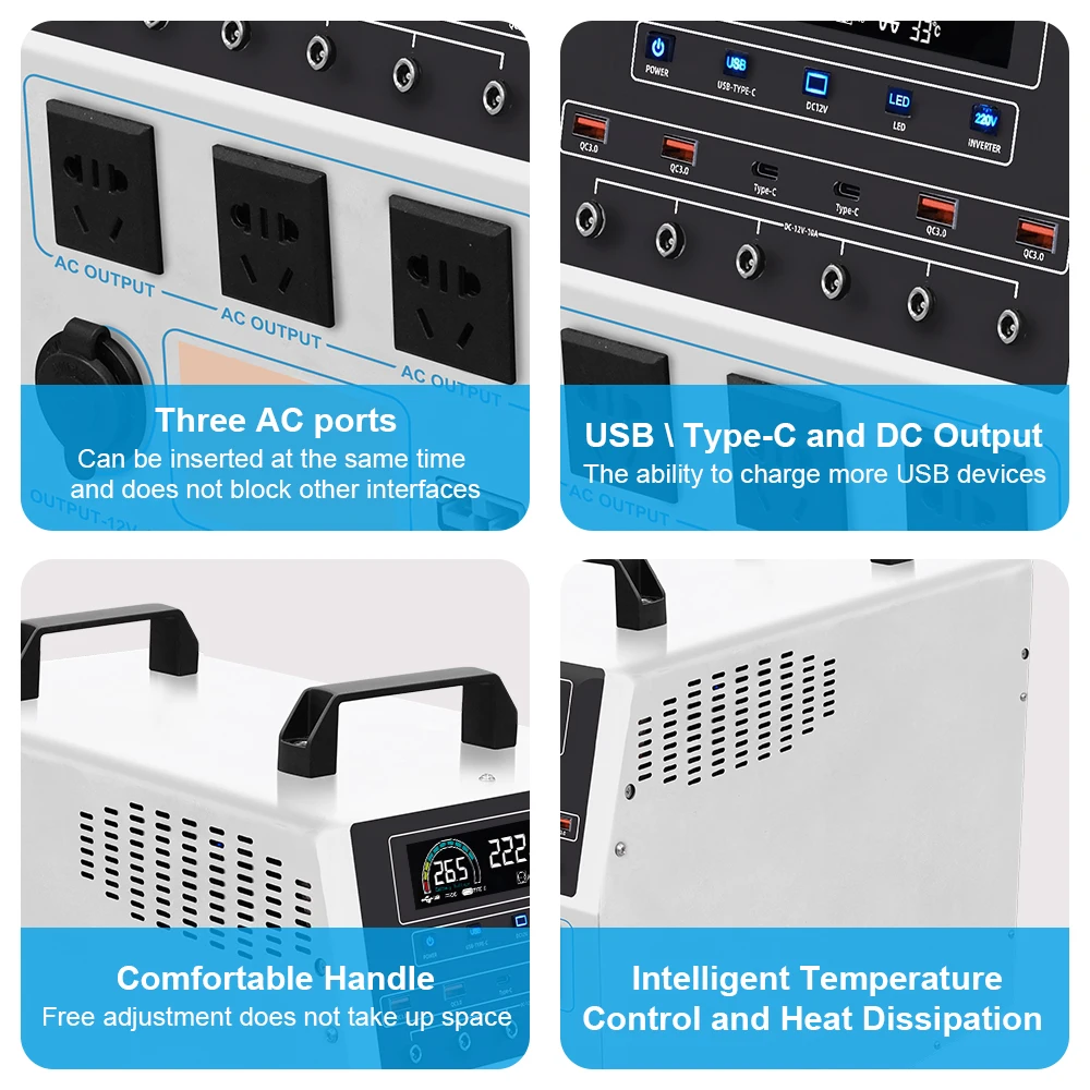 Solar Charging Lighting Kit Solar Power System 2000W 25.6v Lifepo4 Battery with Charger for Home Factory Site Equipment