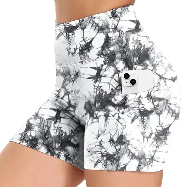 2024 new arrival women wholesale blank seamless tie die sweat shorts butt lift skin fit Yoga Biker Shorts