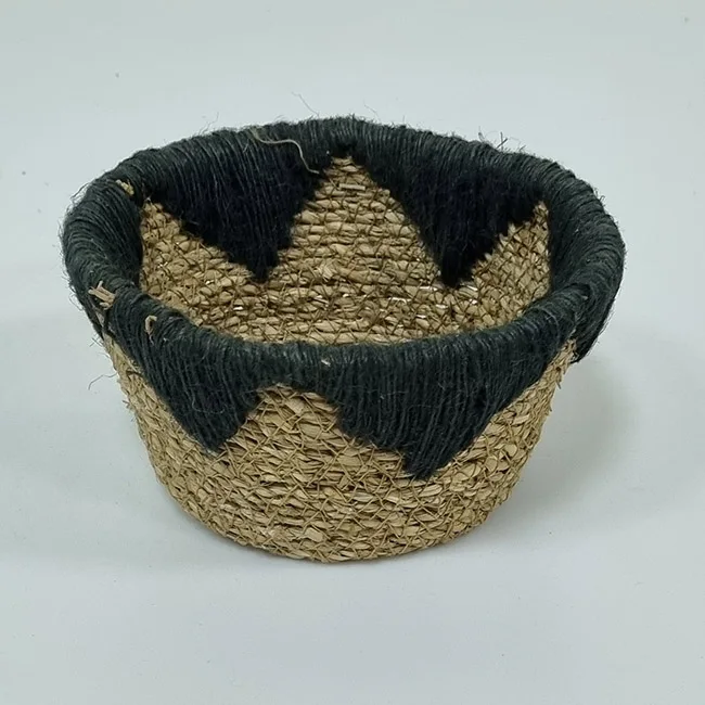 Vietnam High Quality Woven Seagrass Belly Basket Plastic Cotton Wicker Material for Storage Plant Pot Laundry Basket Storage