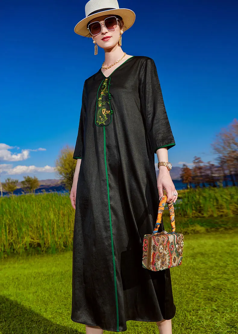 Hot Selling Best Winter KML Italian Design Collection Luxury Black Long Dress For Women And Lady