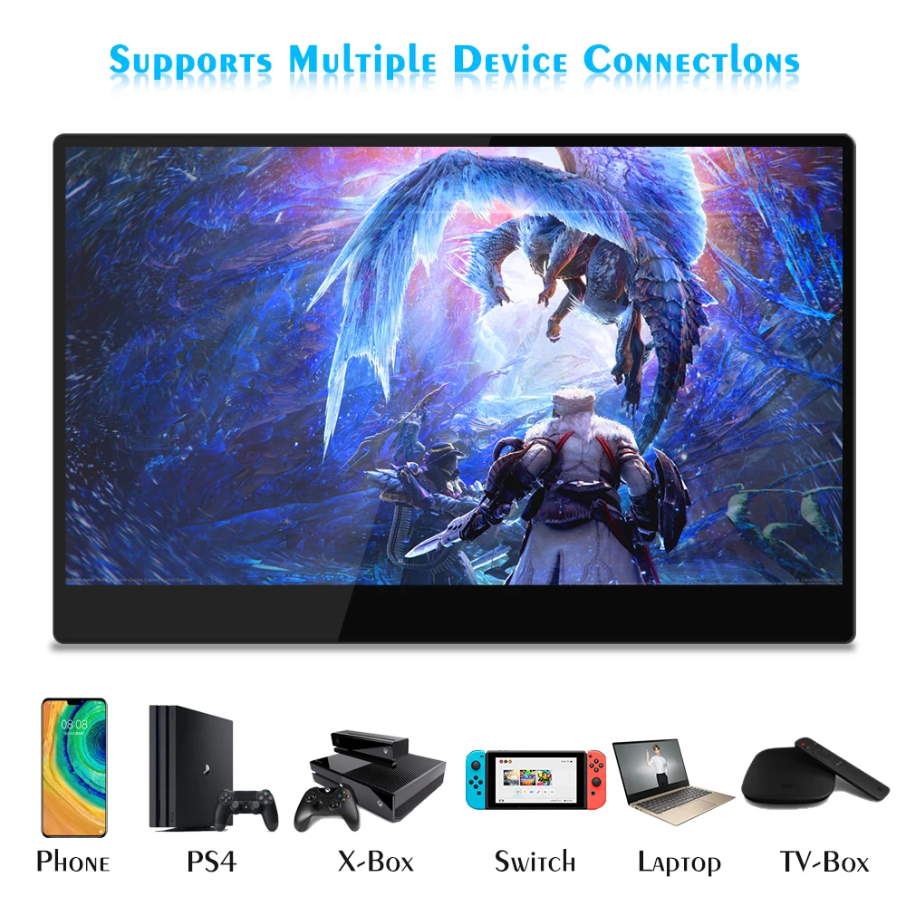 USB Type-c 3840x2160 4k Monitor with 5mm Ultra Slim LCD Display Screen for Laptop PC PS4 Gaming Portable Touch Monitor 100% sRGB