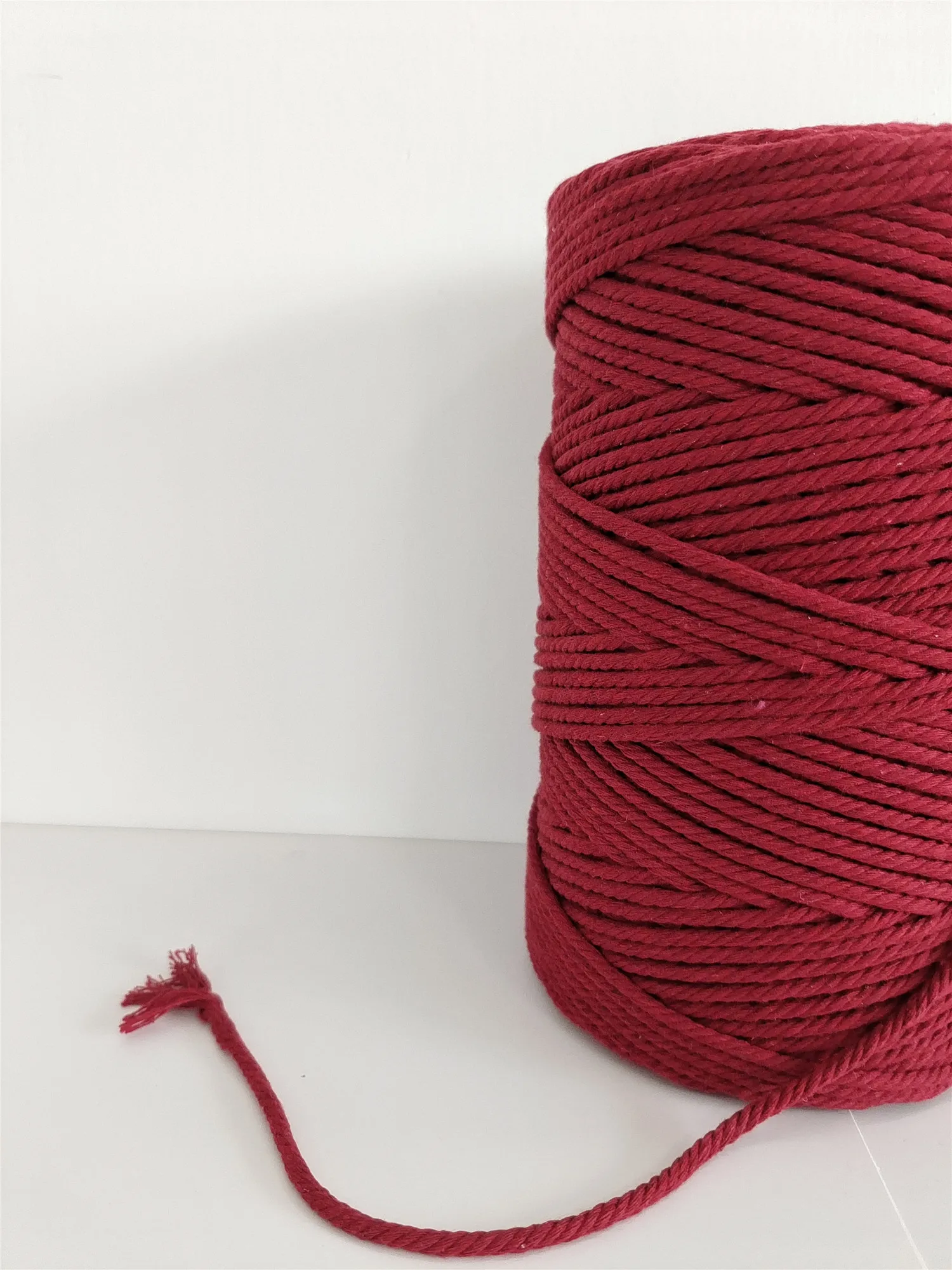 wholesale 3mm recycle cotton rope 4ply macrame cord soft cotton rope