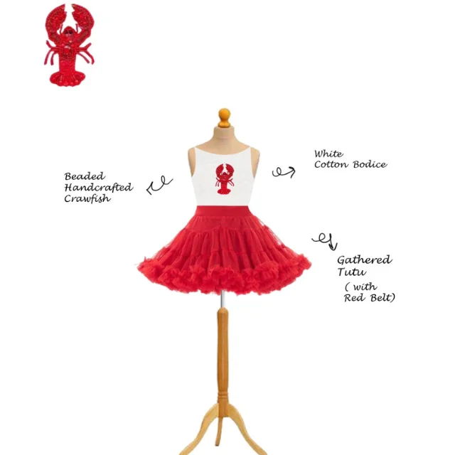 Crawfish Patches O-Neck short Sleeve Midi Kids Dress Wholesale Cute Cotton Dresses Toddler Infants Cute Tiered Frocks