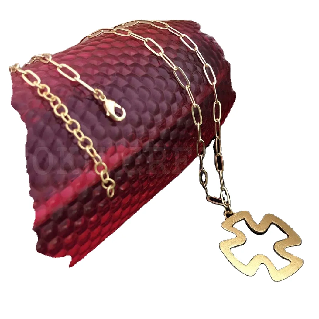 Gold plated Stylish Statement Big Pendent of Christian Cross With Chain Necklace  unique trending premium product SKU6878