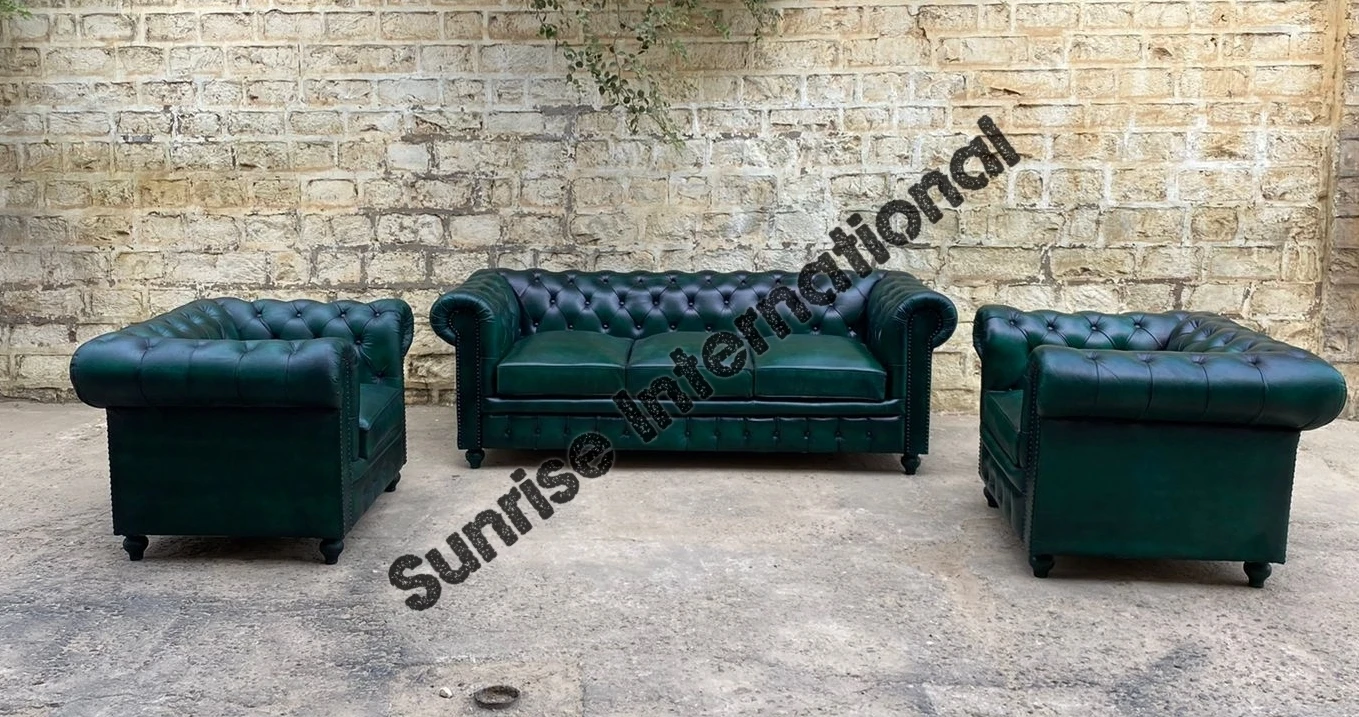 Комплект Мебели chesterfield из натуральной кожи для гостиной Индии