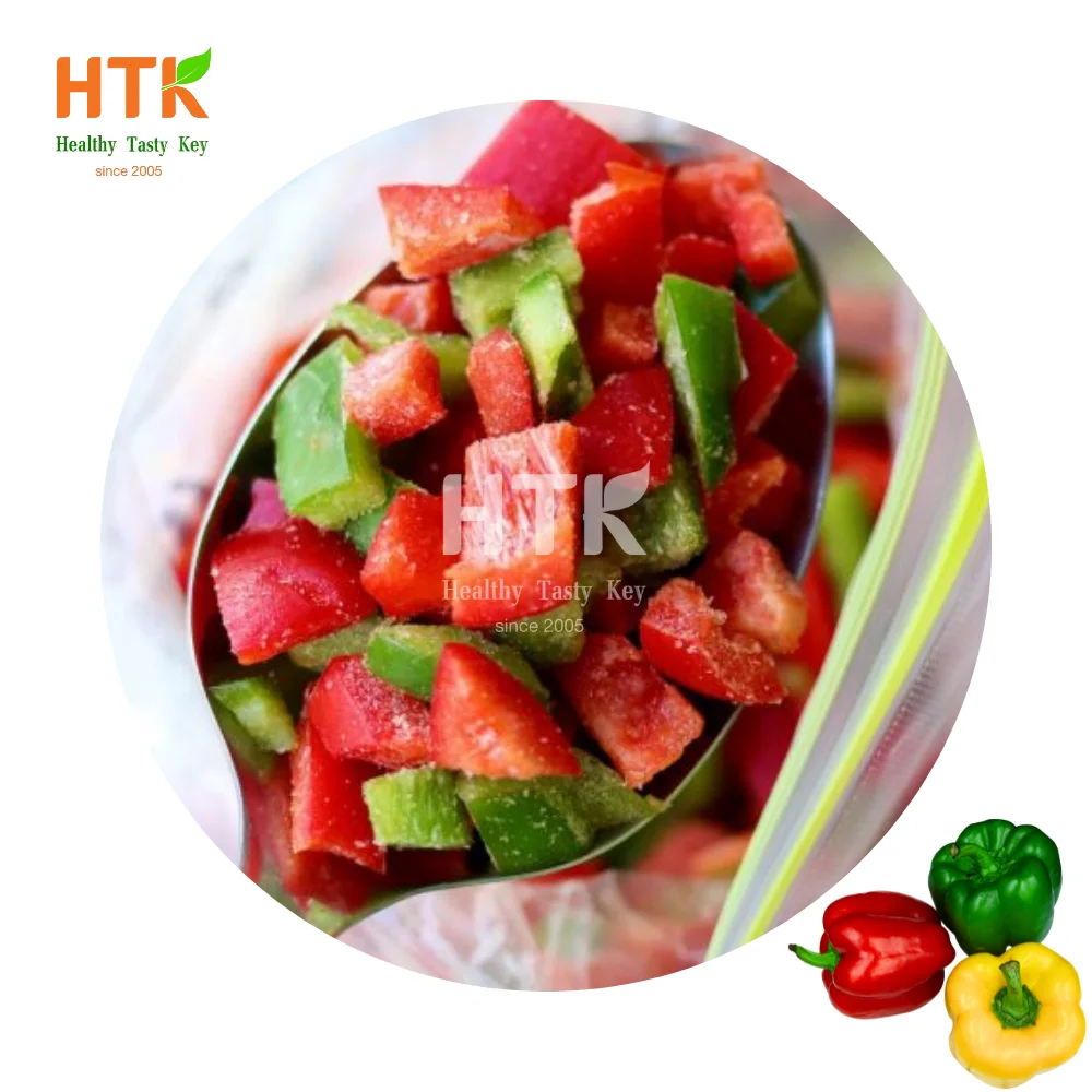 BEST PRICE FROZEN IQF MIXED CAPSICUM BELL PEPPER RED GREEN YELLOW DICE CUBE 100% ORGANIC SWEETNESS  for Food & Beverage