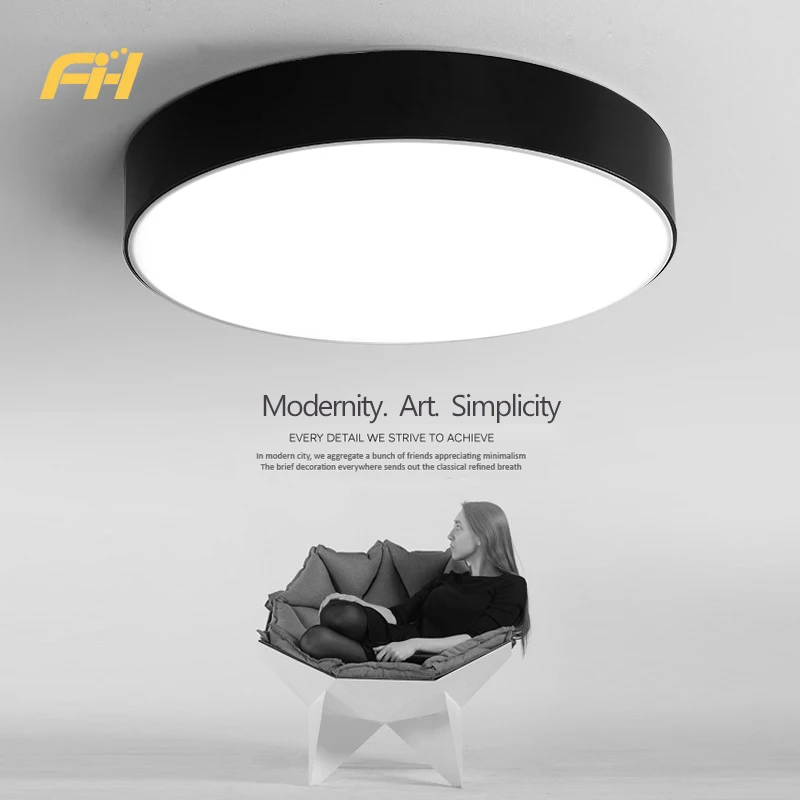Zhong shan factory  Modern simple bedroom study dining room lights  living room Acrylic LED round ceiling light