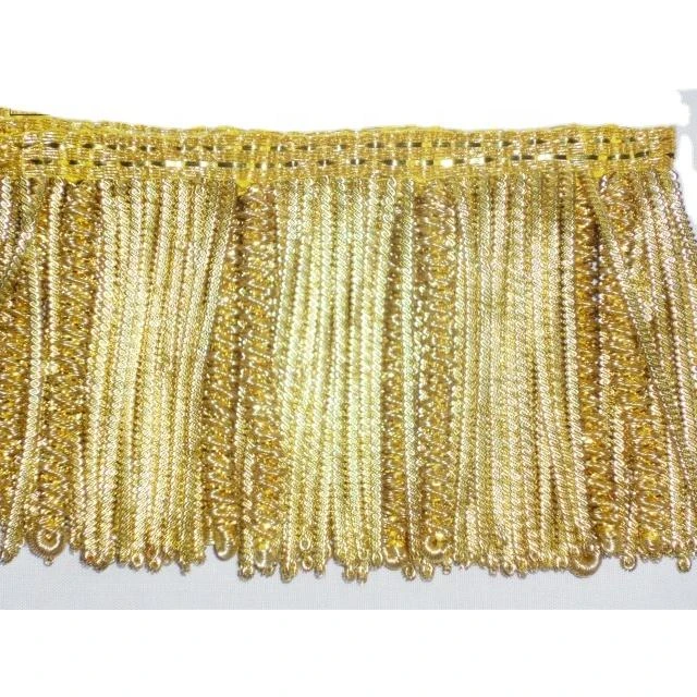 OEM Handmade Gold Bullion Fringes Customized Golden Silver Bullion Fringe in Bright Gold or Silver Decorative for Robe