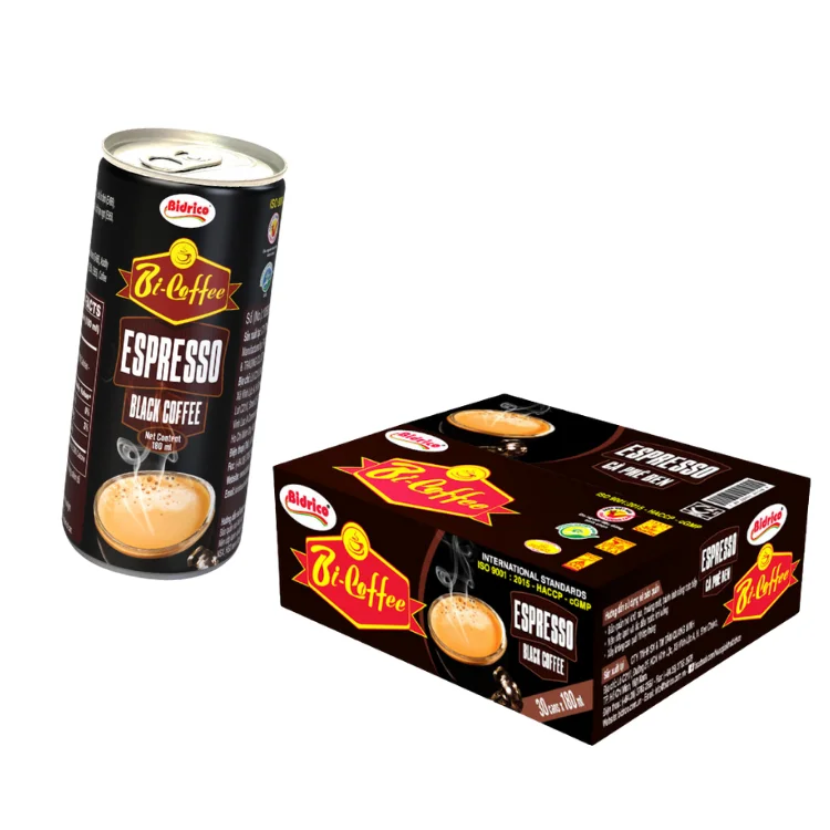 Espresso Black Coffee Bi-Coffee Natural Iso Halal Haccp Neutral Packed In Can From Vietnam Manufacturer Low Price