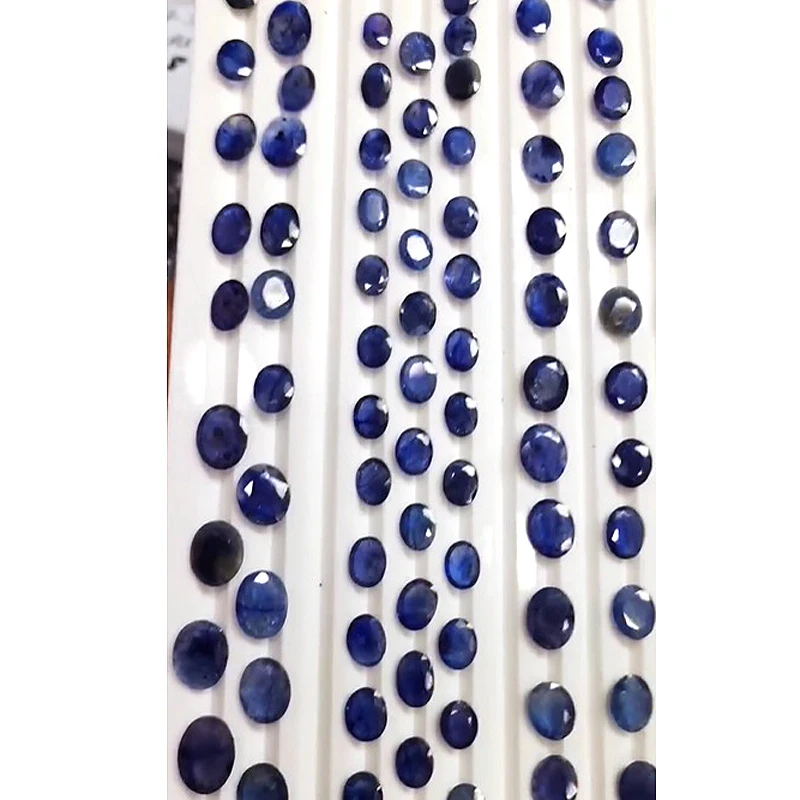 107 Pcs of Bangkok Blue Sapphire 8mm to 13mm Oval facet 284 cts lot Iroc Sales quality sapphire cut gemstone US$124 for all