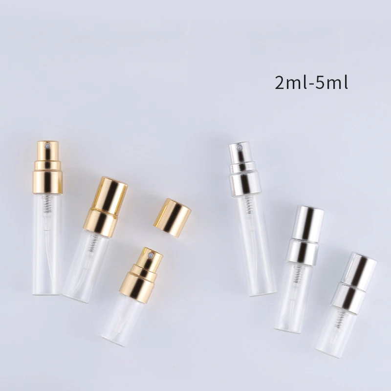 Round Clear Portable Glass Perfume Bottle 2ml 3ml 5ml Empty Travel Spray Pump Atomizer Mini Test Perfume Bottle