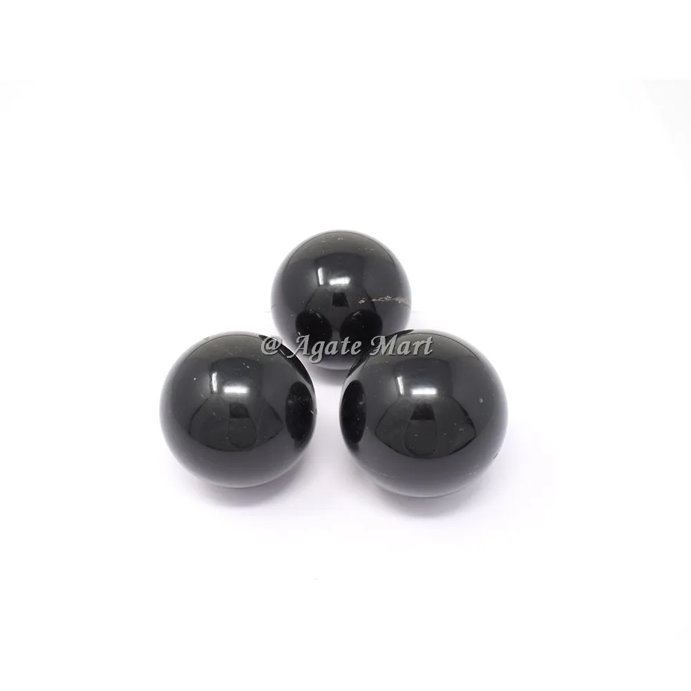 Polished Spotted Black Obsidian Crystals Sphere for Home Decoration Feng Shui Style Mascot Theme