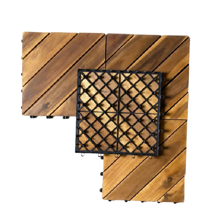 Top Sale Interlocking Flooring Deck Tiles Wood Tiles Outdoor Waterproof Durable Wooden Flooring Tiles Floor