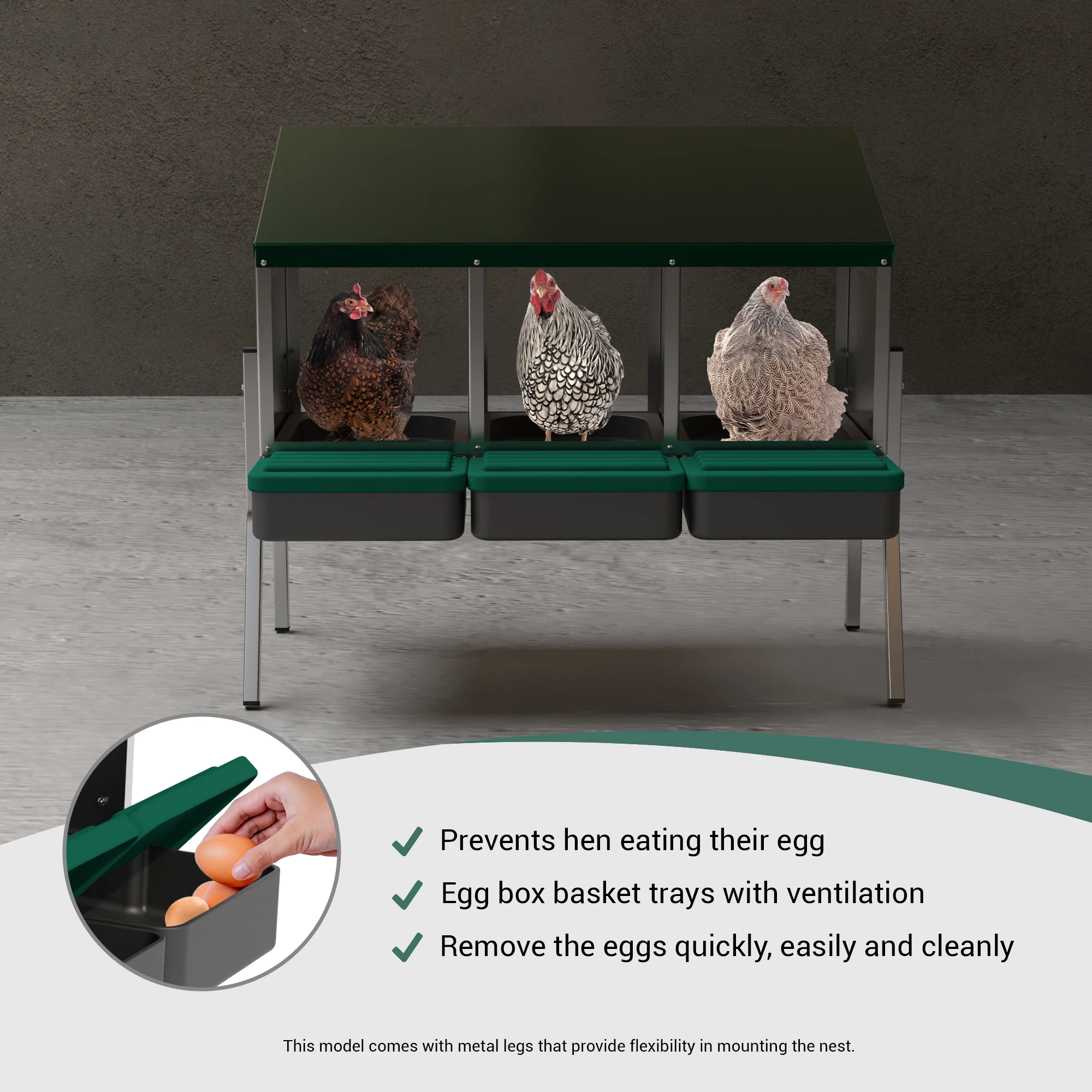 Spacious and Sturdy Metal Coop for Hens: Des Champs MG03-L