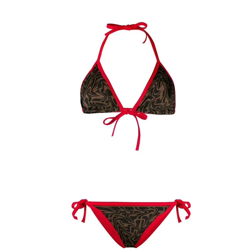 Custom 2 pieces crochet swimsuit women hot sexy swimwear fringe two piece bikini set