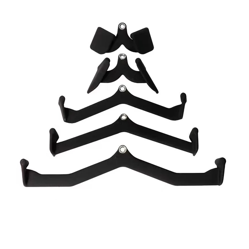 5 pcs pack Home Gym Fitness  Rowing Cable Machine Attachments T-bar V-bar Lat Pull Down Bar Back Handle Mag Grip