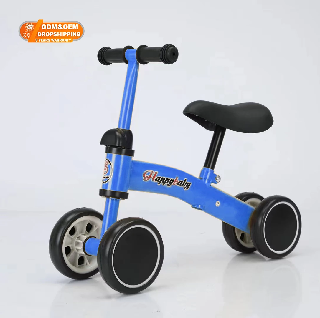 WQL Wholesale 4-Wheel Mini Balance Bike Plastic Training Run Push & Ride Balance Car Toy for Children & Babies No Pedal