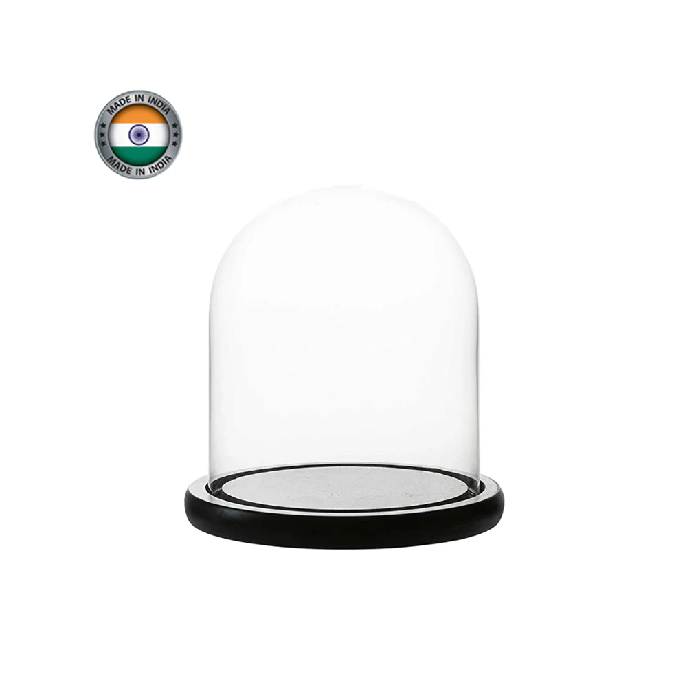 Buy Custom Glass Crafts Glass Cloche With Lights Glass Dome Jar With Wooden Base At Best Price