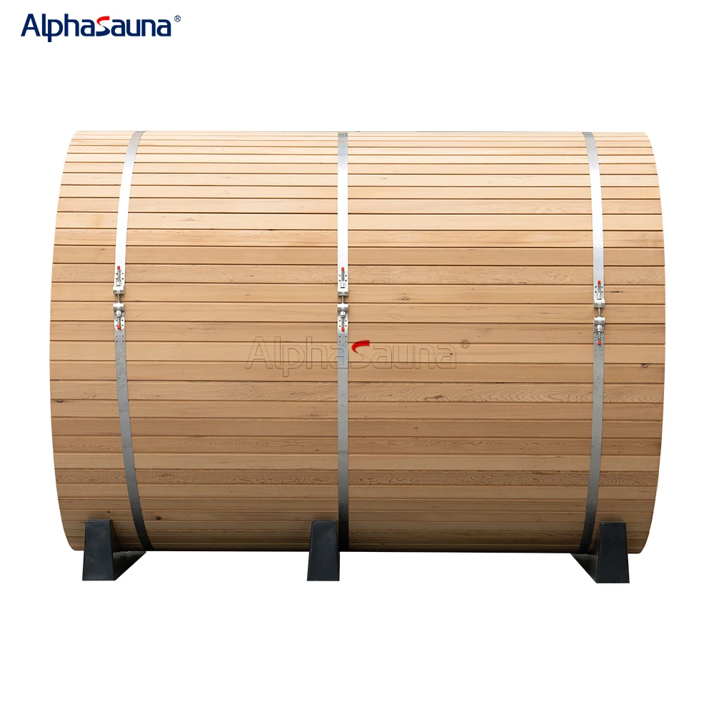 Hemlock Wood Large Barrel Outdoor Sauna Room 8 People