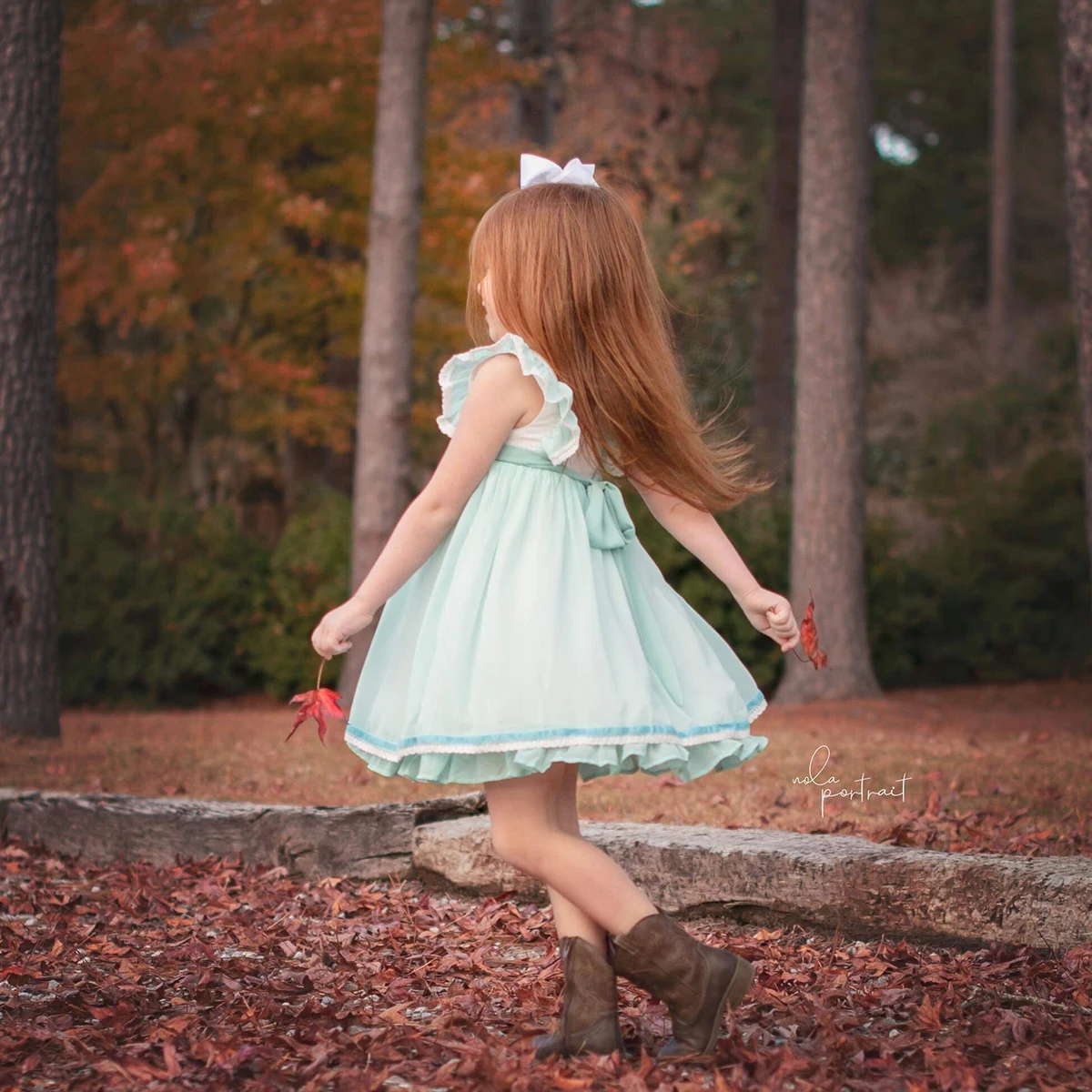 Hot sale  blue embroidered chiffon fabric ruffle dress