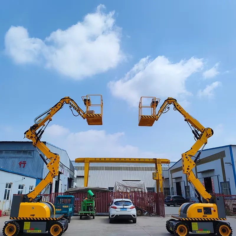 New Material Crank arm hydraulic genie lift telescopic electric mini mobile boom lift