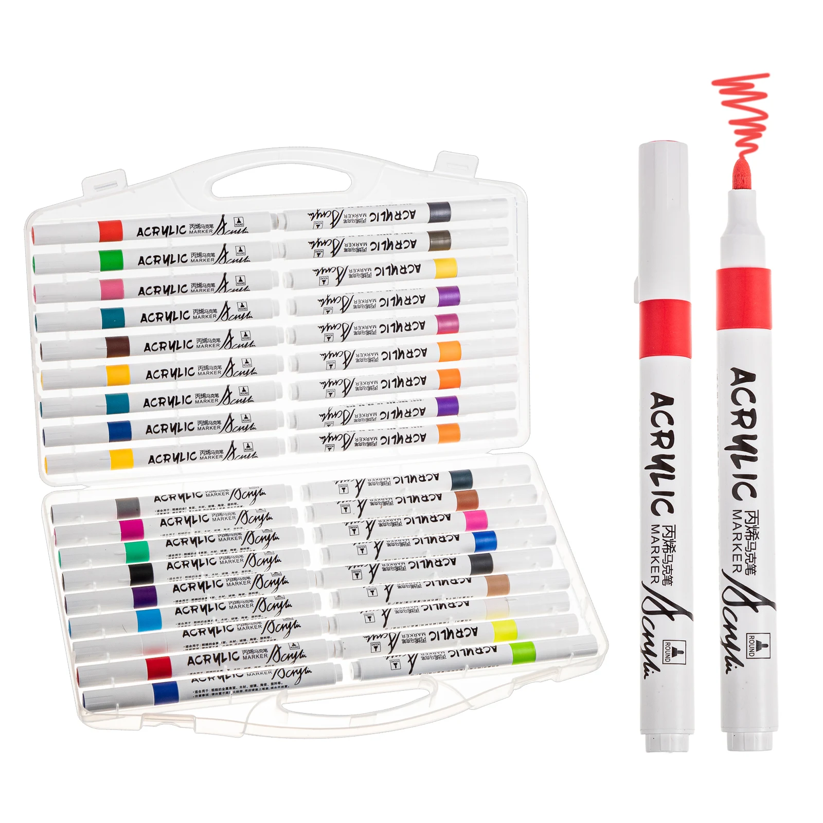 36 Color Children Adult Marker Art Painting Portable Boxed Colorful Acrylic Marker For Glass Clothes