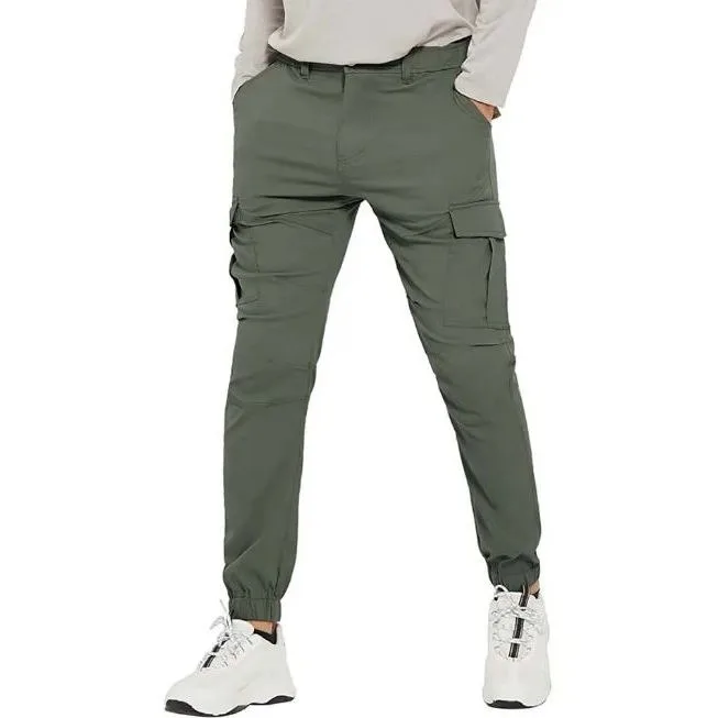 Fashionable Trendy Autumn Mens Slim Fit Trousers Hip Hop Big Pockets Casual Sports Cargo Pants High Quality