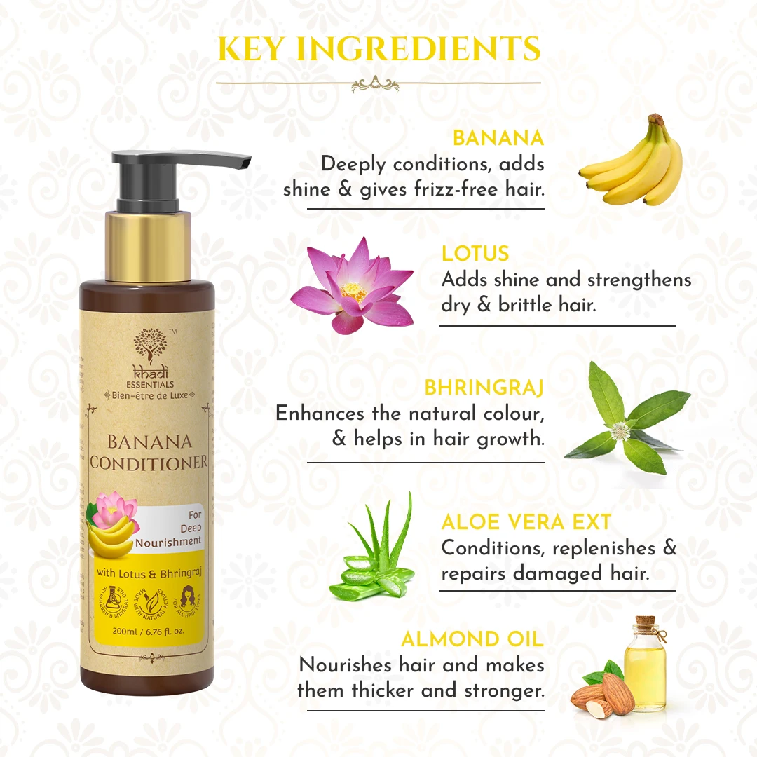 Buy Aloevera & Bhringraj Made Banana Conditioner For Smooth Shine and Dry Frizzy Hair Chemical Free Conditioner