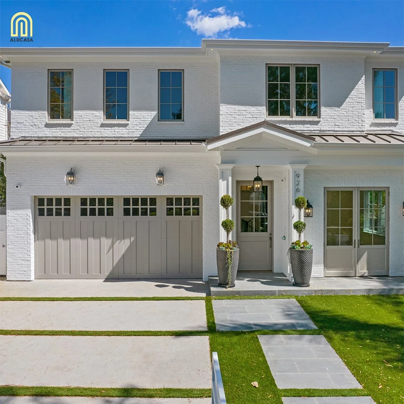 Alucasa European Residential Automatic Roll Up Aluminum Frosted Glass Bi Folding Garage Door