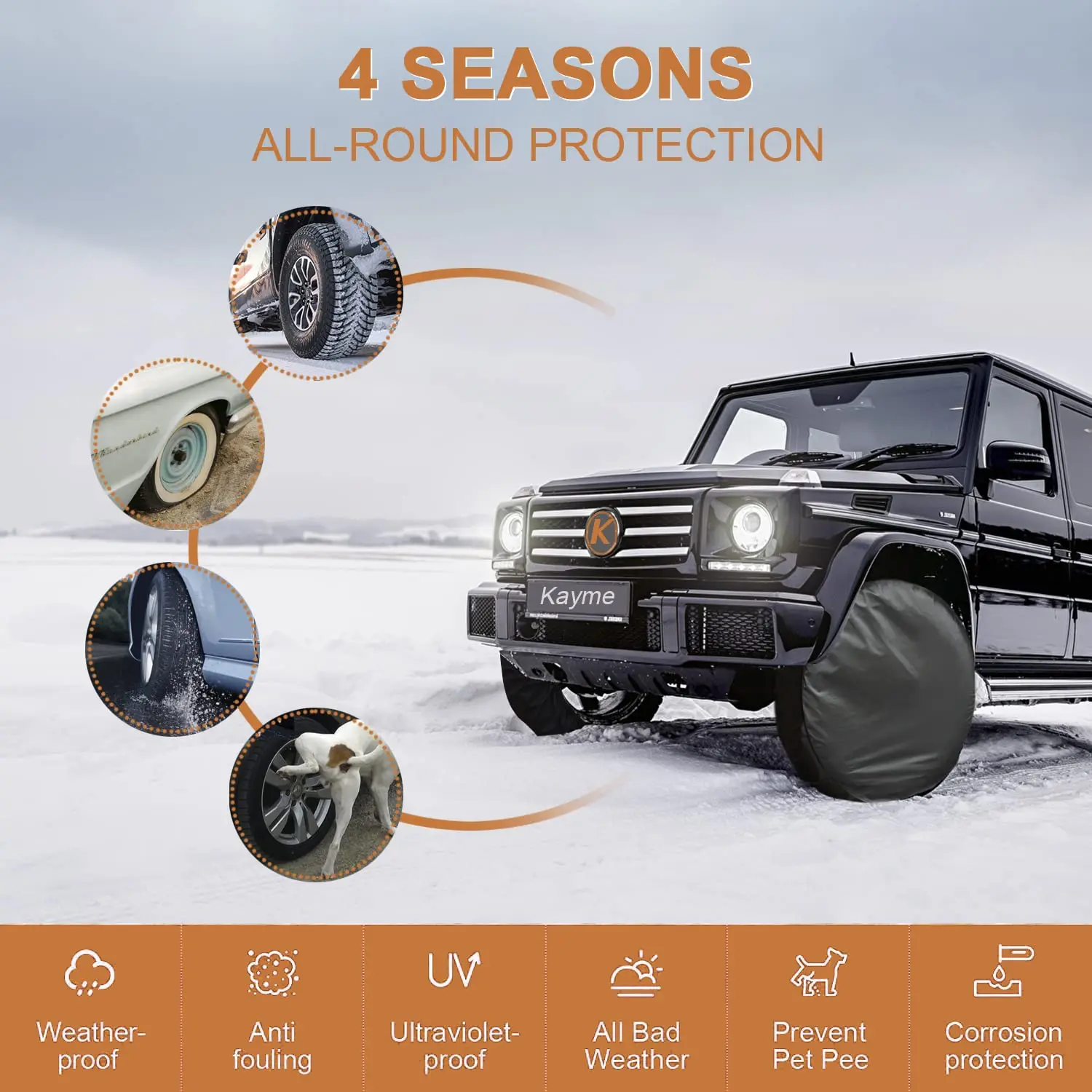 Factory Direct Sales Custom Logo Tyre Cover Various Size Print Design Car Spare Tire Covers