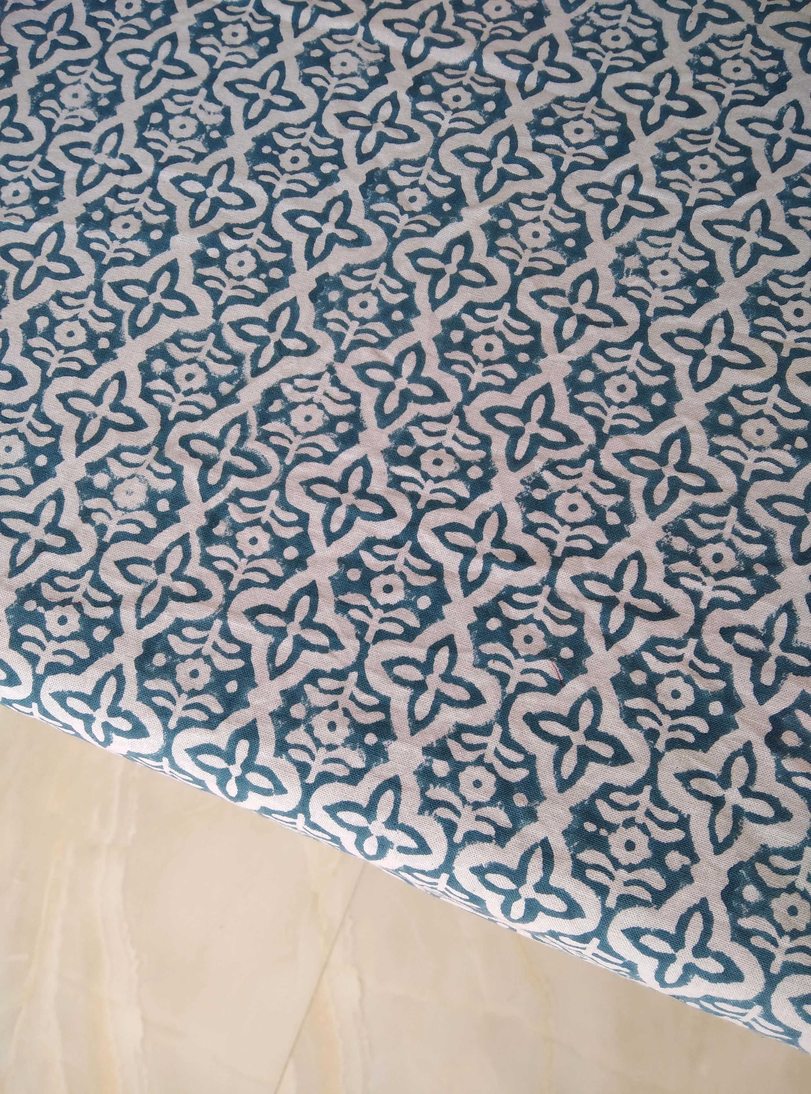 Indigo Blue Block Print Tablecloth Indian Table Cloth Pure Cotton Table Cover Handmade Table Linen Farmhouse Wedding Decor