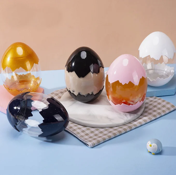 New Style 500ml 16 oz Egg shell shaped Boba Tea Jar Soft Drink Beverage Plastic Juice And Water Bottle with Cap