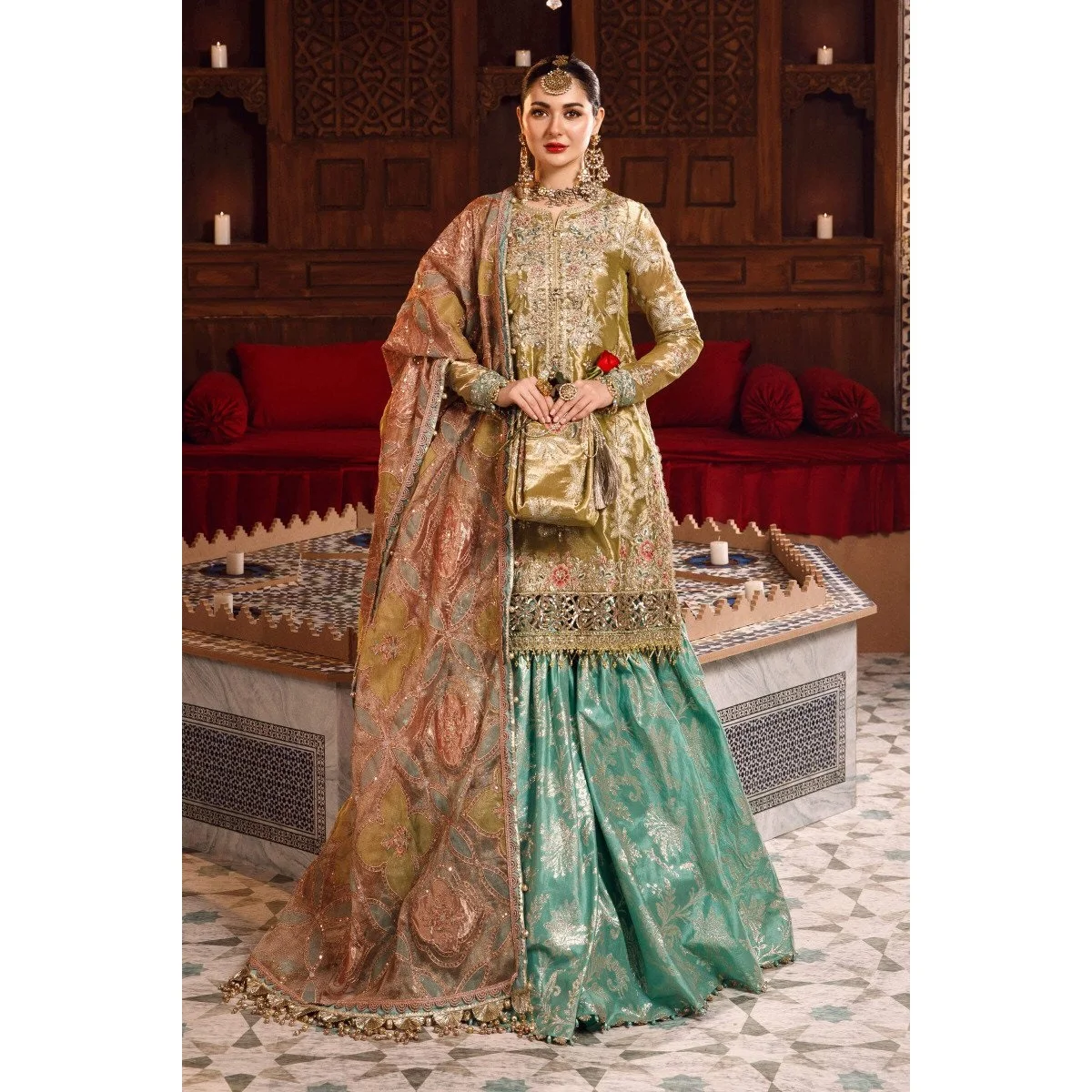 YELLOW COLOR Pakistani Custom size Muslim women dress with embroidery print design Pakistani Dress for Women WS INTERNATIONAL