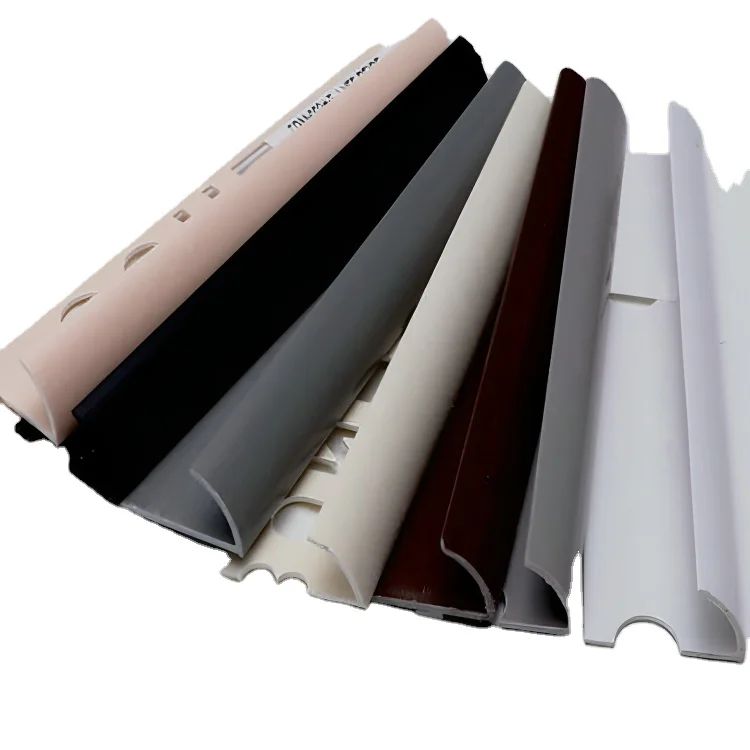 Decorative PVC round Tile Trim for Home Plastic Profiles Close Type Corner Tile Trim for Edge Decoration