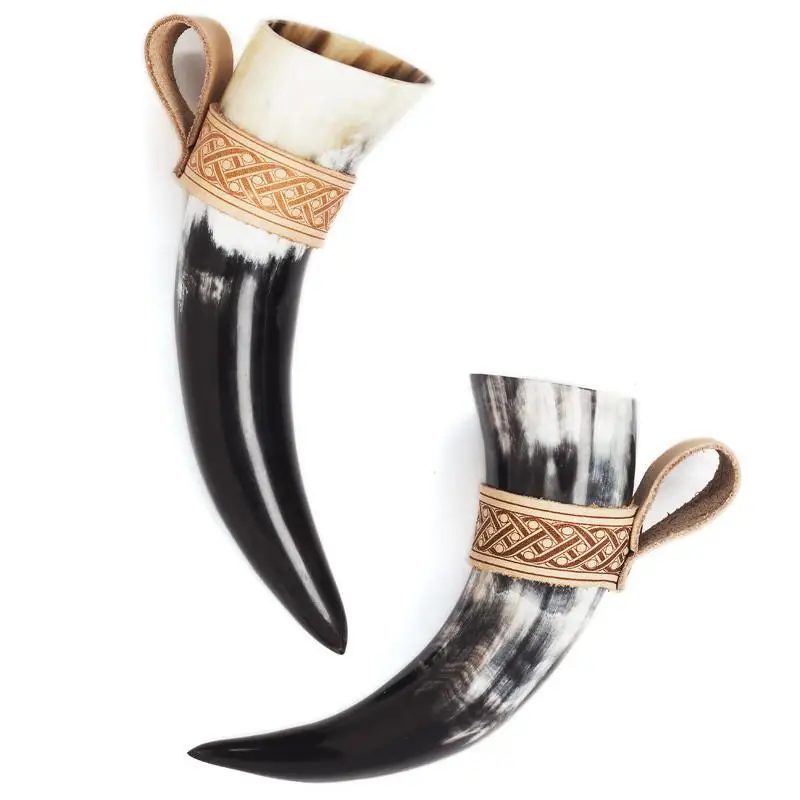 Marco Enterprises Luxury handmade real drinking horn with customized engraving at whole sale price for home decor