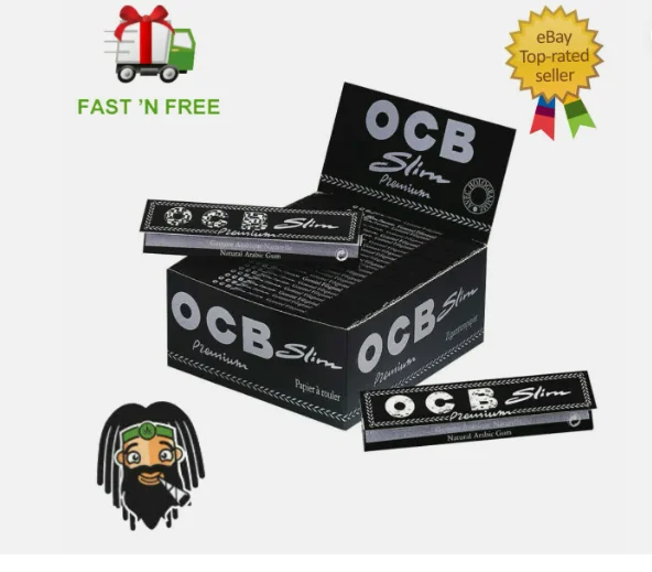 OCB Premium Black Kingsize Slim Large Rolling Smoking Cigarette Papers