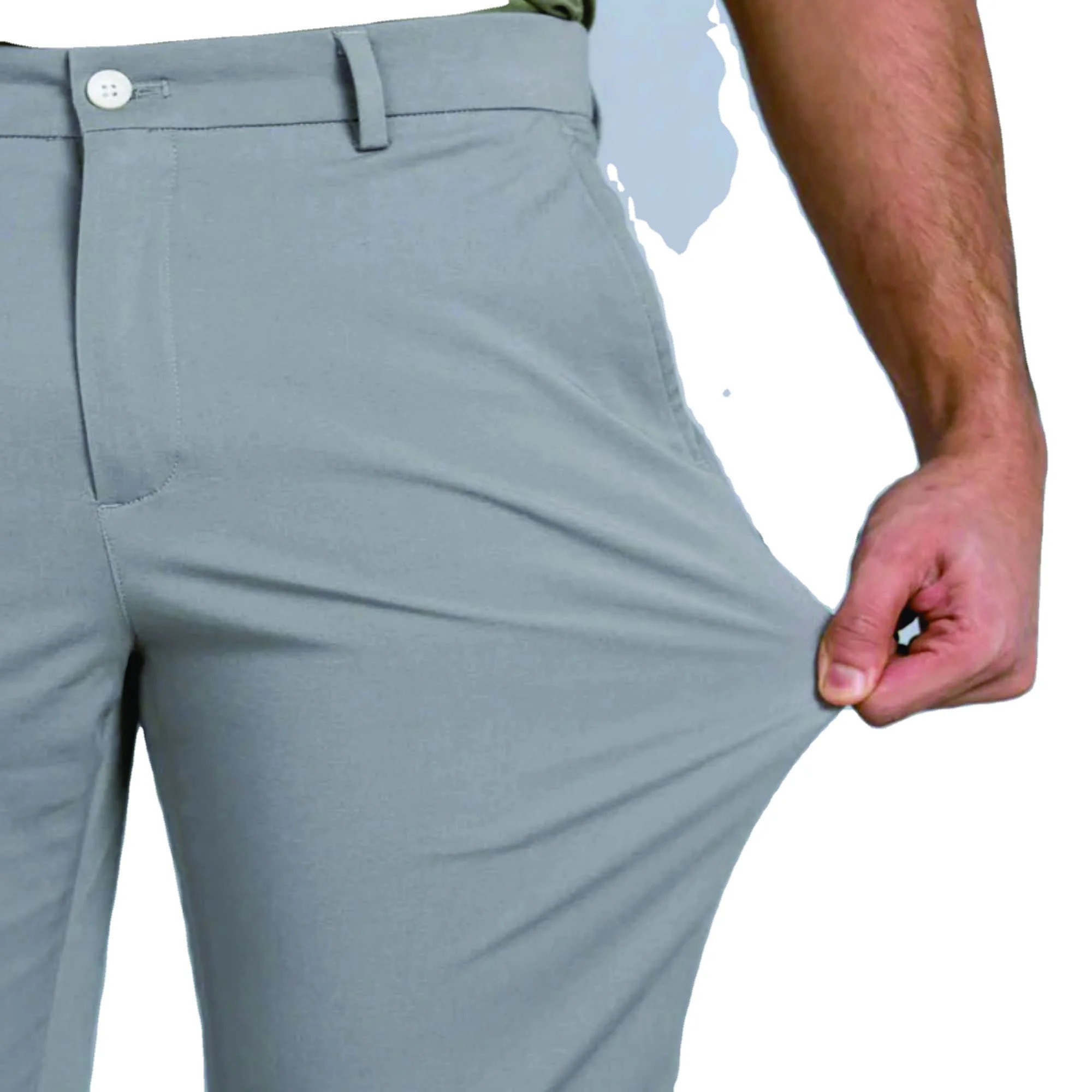 2023 Chino Pants Men Stretch Slim Classic Fit Casual Summer Pants Trousers Thin Cotton Elastic Waist Korean Male Business Light