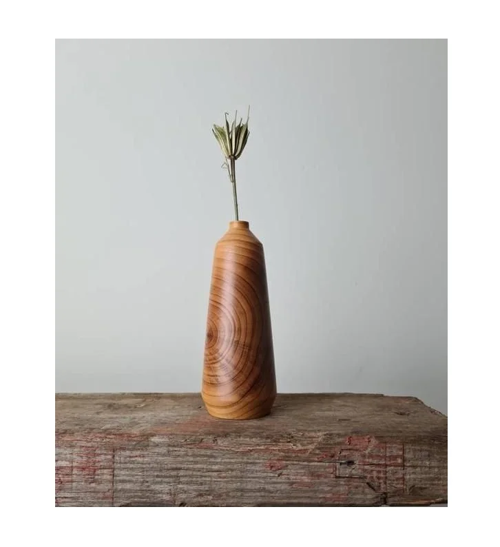 Set of 3 Custom Design Acacia Wood Table Vases Manufacturer New Design Handmade Acacia Wooden Flower Vases Supplier